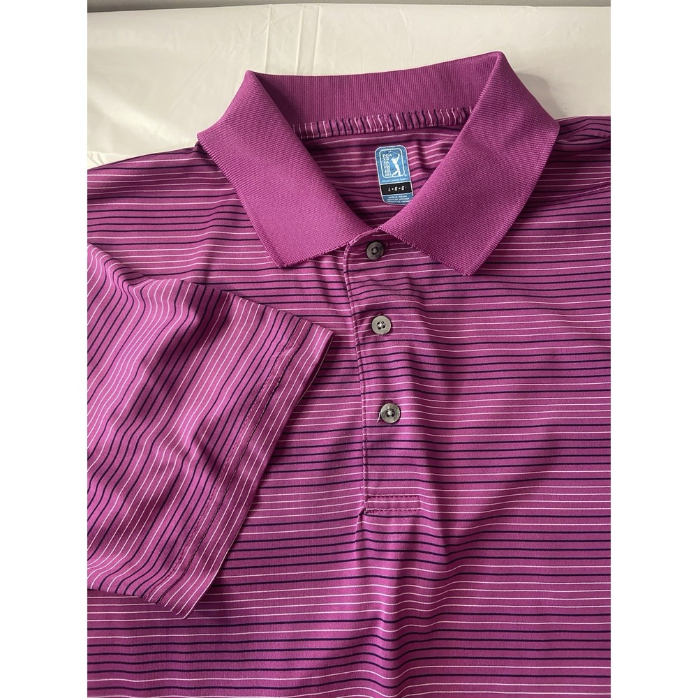 Men's PGA Tour Fuschia Golf/‎ Activewear Polo Shirt-Size L-Excellent Condition